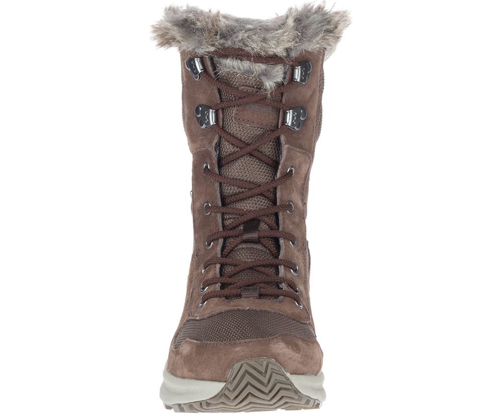 Botas Mujer - Merrell Ontario Tall Polar Waterproof - Marrones - DGNA-29576